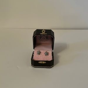 Juicy Couture Silver & Rhinestone Star Shape Studded Earrings